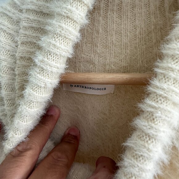 Anthropologie Poncho Style Cream Colored Women's Sweater - Picture 3 of 15